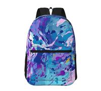 RLDOBOFE Backpack 17 In Travel Backpack for Men Women Casual Daypack Purple and Blue Mixed Pattern Laptop Backpack Lightweight Double Shoulder Bag