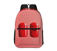 RLDOBOFE Backpack 17 In Travel Backpack for Men Women Casual Daypack red smile Laptop Backpack Lightweight Double Shoulder Bag
