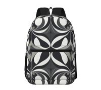 RLDOBOFE Backpack 17 In Travel Backpack for Men Women Casual Daypack Round Black and White Laptop Backpack Lightweight Double Shoulder Bag