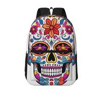 RLDOBOFE Backpack 17 In Travel Backpack for Men Women Casual Daypack Sugar Skull Laptop Backpack Lightweight Double Shoulder Bag