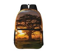 RLDOBOFE Backpack 17 In Travel Backpack for Men Women Casual Daypack Sunrise on Big Tree Laptop Backpack Lightweight Double Shoulder Bag