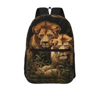 RLDOBOFE Backpack 17 In Travel Backpack for Men Women Casual Daypack Two Lions Laptop Backpack Lightweight Double Shoulder Bag