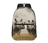 RLDOBOFE Backpack 17 In Travel Backpack for Men Women Casual Daypack Two Rhinos Laptop Backpack Lightweight Double Shoulder Bag