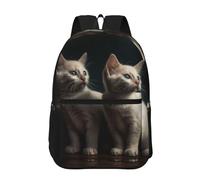 RLDOBOFE Backpack 17 In Travel Backpack for Men Women Casual Daypack Two White Cats Laptop Backpack Lightweight Double Shoulder Bag