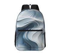 RLDOBOFE Backpack 17 In Travel Backpack for Men Women Casual Daypack Wave Motion Image Laptop Backpack Lightweight Double Shoulder Bag