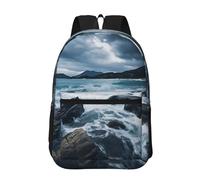 RLDOBOFE Backpack 17 In Travel Backpack for Men Women Casual Daypack Winter Sea Laptop Backpack Lightweight Double Shoulder Bag