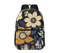 RLDOBOFE Backpack 17 In Travel Backpack for Men Women Casual Daypack Yellow Flowers Laptop Backpack Lightweight Double Shoulder Bag