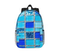 RLDOBOFE Backpack for Men Women Casual Daypack 256W Square Bright Glass Mosaic_1 Laptop Backpack 15 In Lightweight Travel Backpack for Work Hiking