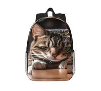 RLDOBOFE Backpack for Men Women Casual Daypack A Tabby Cat Laptop Backpack 15 In Lightweight Travel Backpack for Work Hiking