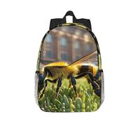 RLDOBOFE Backpack for Men Women Casual Daypack Bee on the square Laptop Backpack 15 In Lightweight Travel Backpack for Work Hiking
