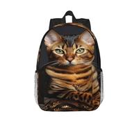 RLDOBOFE Backpack for Men Women Casual Daypack Bengal Cat Laptop Backpack 15 In Lightweight Travel Backpack for Work Hiking