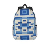 RLDOBOFE Backpack for Men Women Casual Daypack Blue Square Pattern (2) Laptop Backpack 15 In Lightweight Travel Backpack for Work Hiking