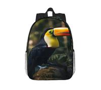 RLDOBOFE Backpack for Men Women Casual Daypack Colorful Toucan Laptop Backpack 15 In Lightweight Travel Backpack for Work Hiking