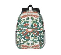 RLDOBOFE Backpack for Men Women Casual Daypack Coral Red and Green (2) Laptop Backpack 15 In Lightweight Travel Backpack for Work Hiking