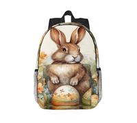 RLDOBOFE Backpack for Men Women Casual Daypack Easter Eggs and Rabbits Laptop Backpack 15 In Lightweight Travel Backpack for Work Hiking