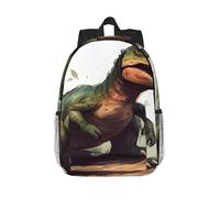 RLDOBOFE Backpack for Men Women Casual Daypack Green Cartoon Dinosaur Laptop Backpack 15 In Lightweight Travel Backpack for Work Hiking