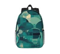 RLDOBOFE Backpack for Men Women Casual Daypack Green Pattern Laptop Backpack 15 In Lightweight Travel Backpack for Work Hiking