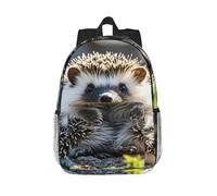 RLDOBOFE Backpack for Men Women Casual Daypack Hedgehog Sitting on Top (2) Laptop Backpack 15 In Lightweight Travel Backpack for Work Hiking