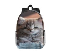 RLDOBOFE Backpack for Men Women Casual Daypack Kitten Lying on Carpet Laptop Backpack 15 In Lightweight Travel Backpack for Work Hiking