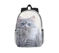 RLDOBOFE Backpack for Men Women Casual Daypack Long Haired Cat Laptop Backpack 15 In Lightweight Travel Backpack for Work Hiking