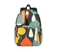 RLDOBOFE Backpack for Men Women Casual Daypack Mid Century Modern Retro with Drop Shapes Laptop Backpack 15 In Lightweight Travel Backpack for Work Hiking