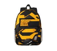 RLDOBOFE Backpack for Men Women Casual Daypack Mustard Yellow and Black Laptop Backpack 15 In Lightweight Travel Backpack for Work Hiking