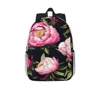 RLDOBOFE Backpack for Men Women Casual Daypack peony flowers blossom print Laptop Backpack 15 In Lightweight Travel Backpack for Work Hiking