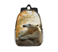 RLDOBOFE Backpack for Men Women Casual Daypack Polar Bear Laptop Backpack 15 In Lightweight Travel Backpack for Work Hiking