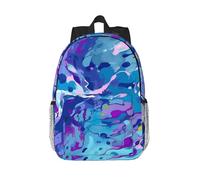 RLDOBOFE Backpack for Men Women Casual Daypack Purple and Blue Mixed Pattern Laptop Backpack 15 In Lightweight Travel Backpack for Work Hiking