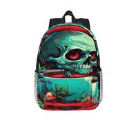 RLDOBOFE Backpack for Men Women Casual Daypack Skull Smoking Laptop Backpack 15 In Lightweight Travel Backpack for Work Hiking