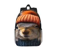 RLDOBOFE Backpack for Men Women Casual Daypack Squirrel Wearing Hat Laptop Backpack 15 In Lightweight Travel Backpack for Work Hiking