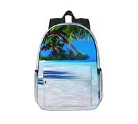RLDOBOFE Backpack for Men Women Casual Daypack Tropical White Sand Beach and Ocean Laptop Backpack 15 In Lightweight Travel Backpack for Work Hiking