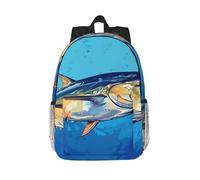 RLDOBOFE Backpack for Men Women Casual Daypack Tuna Painting Laptop Backpack 15 In Lightweight Travel Backpack for Work Hiking