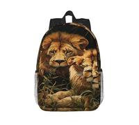 RLDOBOFE Backpack for Men Women Casual Daypack Two Lions Laptop Backpack 15 In Lightweight Travel Backpack for Work Hiking