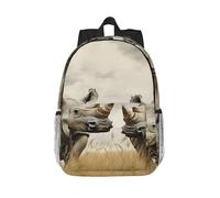 RLDOBOFE Backpack for Men Women Casual Daypack Two Rhinos Laptop Backpack 15 In Lightweight Travel Backpack for Work Hiking