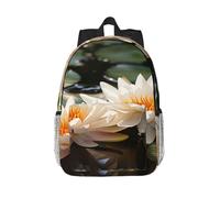RLDOBOFE Backpack for Men Women Casual Daypack Two Water Lilies Laptop Backpack 15 In Lightweight Travel Backpack for Work Hiking
