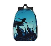 RLDOBOFE Backpack for Men Women Casual Daypack Witch Flies over the Castle Laptop Backpack 15 In Lightweight Travel Backpack for Work Hiking