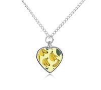 RLDOBOFE Banana Print Cremation Jewelry for Ashes Heart Urn Necklaces Personalized Memorial Necklace Dog Cat Keepsake Pendant Custom Small Locket Ash Holder for Women Men