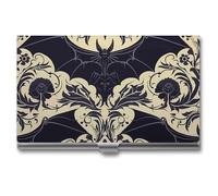 RLDOBOFE Bat Pattern Business Card Holder, Slim Aluminum Alloy Card Case, Pocket Name Card Organizer Holder Wallet for Woman, Man, Pocket Or Bag Storage, Office Workers