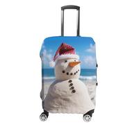 RLDOBOFE Beach Sandy Snowman Travel Luggage Cover Anti Scratch Suitcase Protector Washable Elastic Baggage Cover, white, L, Stylish