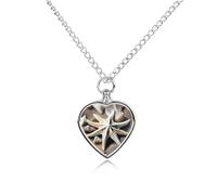RLDOBOFE Beach Seashell Starfish Urn Necklace Heart Cremation Jewelry for Ashes Memorial Keepsake Jewelry with Funnel Filler Urn Locket for Women Men to Hold Ashes of Pet Loved Ones
