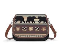 RLDOBOFE Bear Crossbody Bags for Women Vegan Leather Handbags with Adjustable Strap Trendy Medium Shoulder Bag Lightweight Travel Saddle Bag Little Purse Wallet