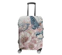 RLDOBOFE Beautiful Butterfly Pattern Baggage Cover for Travel, Washable Suitcase Covers for Home, Dustproof Luggage Protector Skins with Zippers, Protector Anti Scratch, Luggage Covers, white, XL