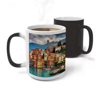 RLDOBOFE Beautiful Italy Ceramic Color Changing Mug Heat Transforming Activated Mug 11 Oz Heat Changing Sensitive Tea Cup Magic Novelty Coffee Cup Drinkware Home Kitchen Gift