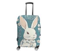 RLDOBOFE Beautiful Little Bunny Travel Luggage Cover Anti Scratch Suitcase Protector Washable Elastic Baggage Cover, white, Small, Stylish