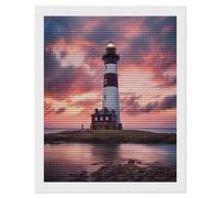 RLDOBOFE Beauty Lighthouse Diamond Painting Kit for Adults Round 5d Diamond Art Kits for Beginners DIY Full Drill Diamonds Dots Painting Gem Arts Crafts Home Wall Decor Gift 16"x20"
