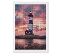 RLDOBOFE Beauty Lighthouse Diamond Painting Kit for Adults Square 5D Diamond Art Kits for Beginners DIY Full Drill Diamonds Dots Painting Gem Arts Crafts Home Wall Decor Gift 8"x12"