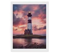 RLDOBOFE Beauty Lighthouse Diamond Painting Kit for Adults Square 5D Diamond Art Kits for Beginners DIY Full Drill Diamonds Dots Painting Gem Arts Crafts Home Wall Decor Gift 12"x16"