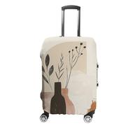 RLDOBOFE Beige And Brown Baggage Cover for Travel, Washable Suitcase Covers for Home, Dustproof Luggage Protector Skins with Zippers, Protector Anti Scratch, Luggage Covers, white, Small, Luggage Case