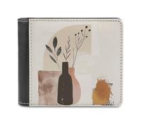 RLDOBOFE Beige And Brown Wallet Passcase for Men, Extra Capacity Bifold Leather Wallets with ID Windows, Slim Stylish Wallet for Gift, Blocking Money Clip for Cards, Coin Pouch
